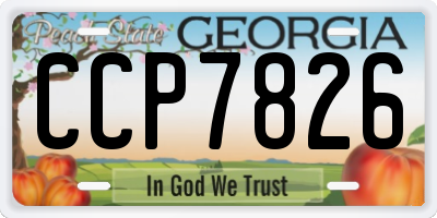 GA license plate CCP7826