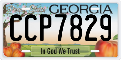GA license plate CCP7829