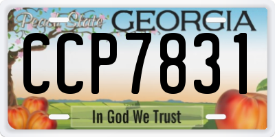 GA license plate CCP7831