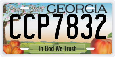 GA license plate CCP7832