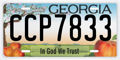 GA license plate CCP7833