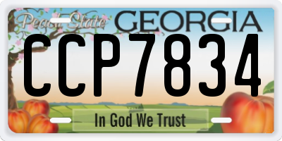 GA license plate CCP7834