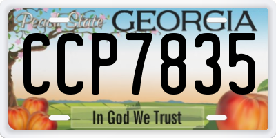 GA license plate CCP7835