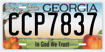 GA license plate CCP7837