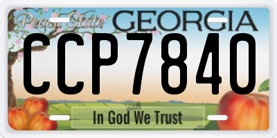 GA license plate CCP7840