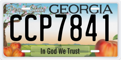 GA license plate CCP7841