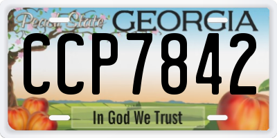 GA license plate CCP7842