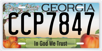 GA license plate CCP7847