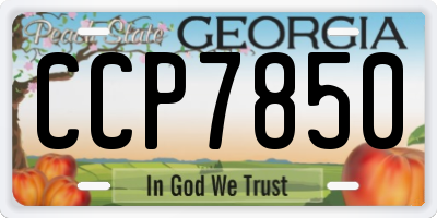 GA license plate CCP7850