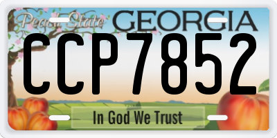 GA license plate CCP7852