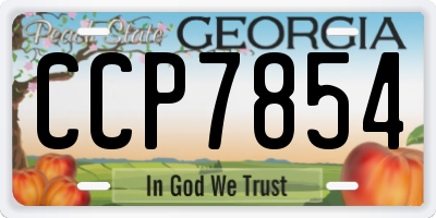 GA license plate CCP7854
