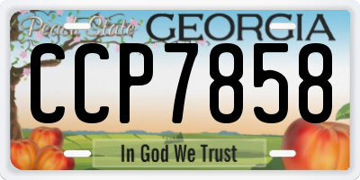 GA license plate CCP7858