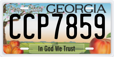 GA license plate CCP7859