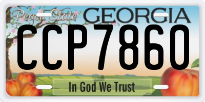 GA license plate CCP7860