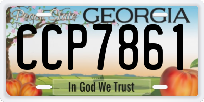 GA license plate CCP7861