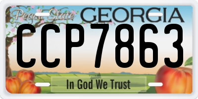 GA license plate CCP7863