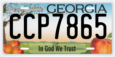 GA license plate CCP7865