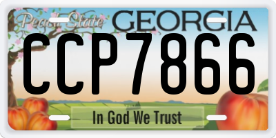 GA license plate CCP7866