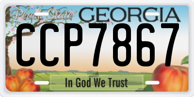 GA license plate CCP7867
