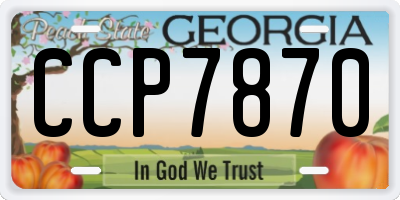 GA license plate CCP7870