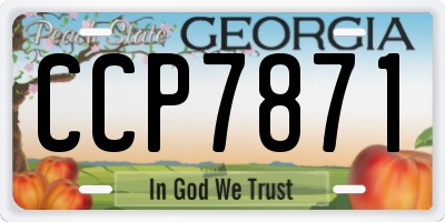 GA license plate CCP7871