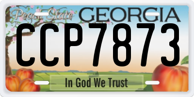 GA license plate CCP7873