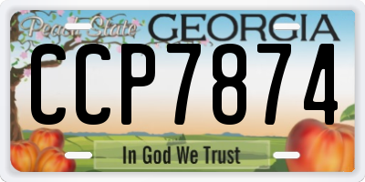 GA license plate CCP7874
