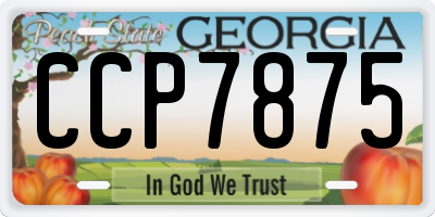 GA license plate CCP7875