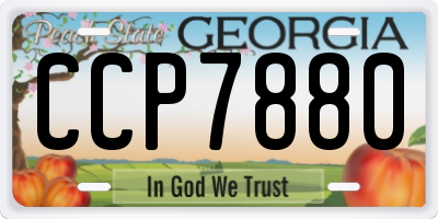 GA license plate CCP7880