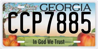 GA license plate CCP7885