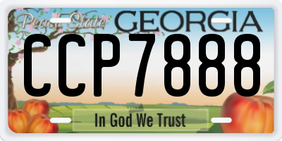 GA license plate CCP7888
