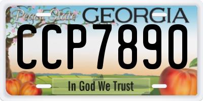 GA license plate CCP7890