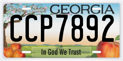 GA license plate CCP7892