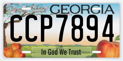 GA license plate CCP7894