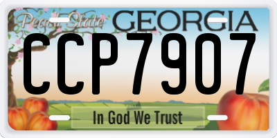 GA license plate CCP7907