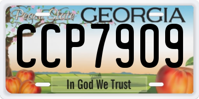 GA license plate CCP7909