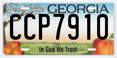 GA license plate CCP7910