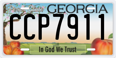 GA license plate CCP7911