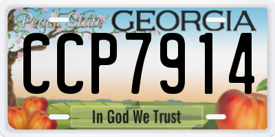 GA license plate CCP7914