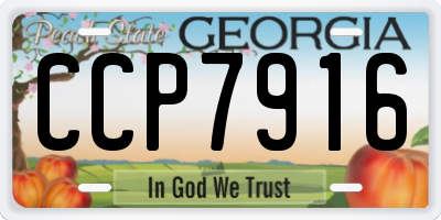 GA license plate CCP7916