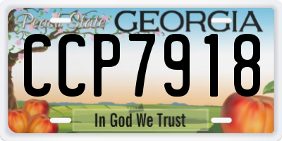 GA license plate CCP7918