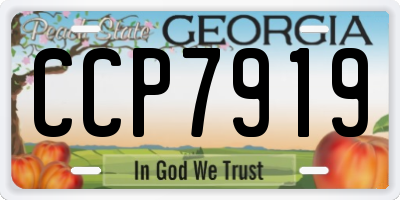 GA license plate CCP7919