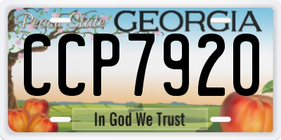 GA license plate CCP7920