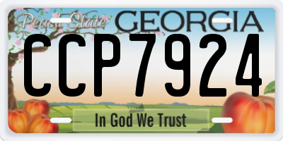 GA license plate CCP7924