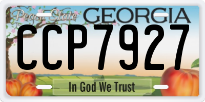 GA license plate CCP7927
