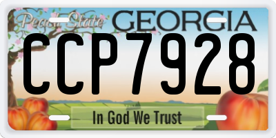 GA license plate CCP7928