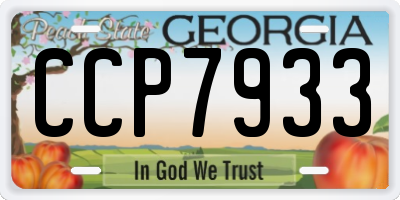 GA license plate CCP7933