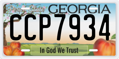 GA license plate CCP7934