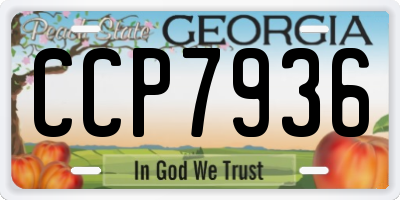 GA license plate CCP7936