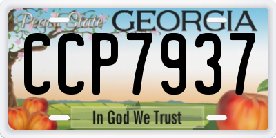 GA license plate CCP7937